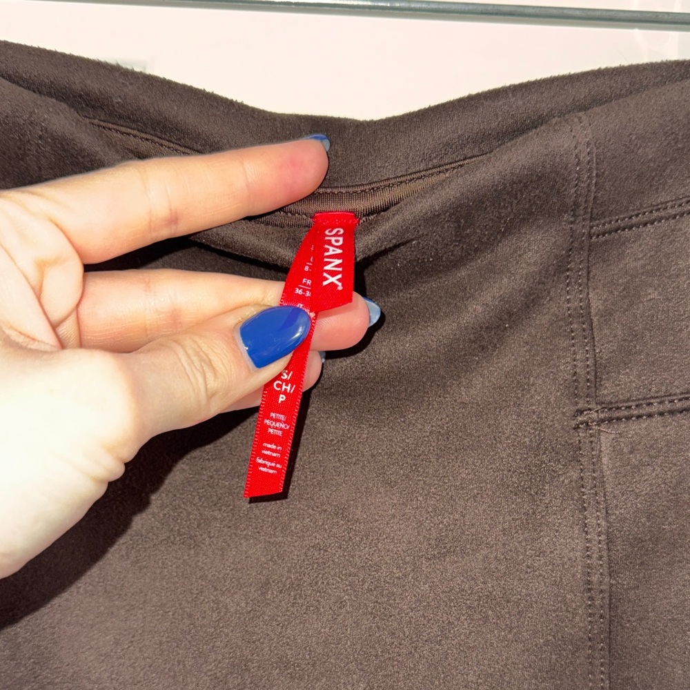 Spanx Brown Faux Suede Leggings